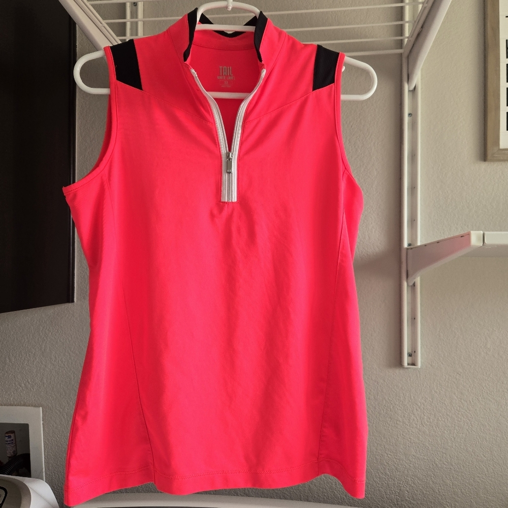 Women's Pink Sleeveless Golf Top